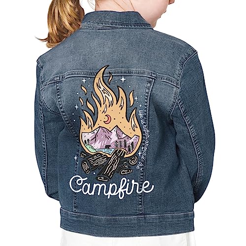 Campfire Kids' Denim Jacket - Camper Gift - Camping Print Clothing
