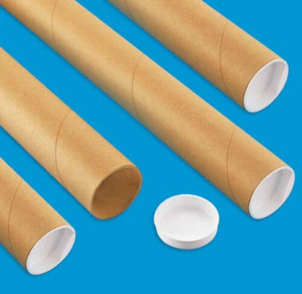 4 Mailing Tubes with End Caps (2" x 24") Shipping Poster Artwork Print Packing