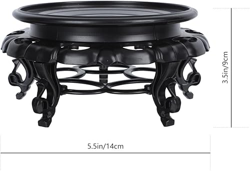 Miniatura 8 de 1 estante de exhibición decorativo para plantas en maceta, soporte tallado para macetas para el hogar y la oficina, elegante base de plantas para