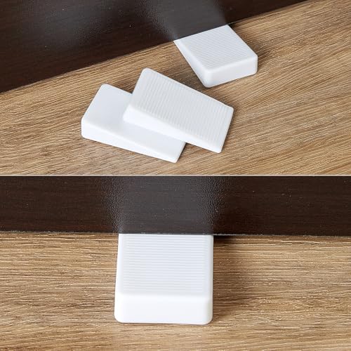 Image of 6-Pack White Shims for Leveling Furniture & Toilet - Trimmable Hard Plastic Wedges with Non-Slip Texture, Table Stabilizers & Wobble Wedges Rubber Type Levelers for Door, Table