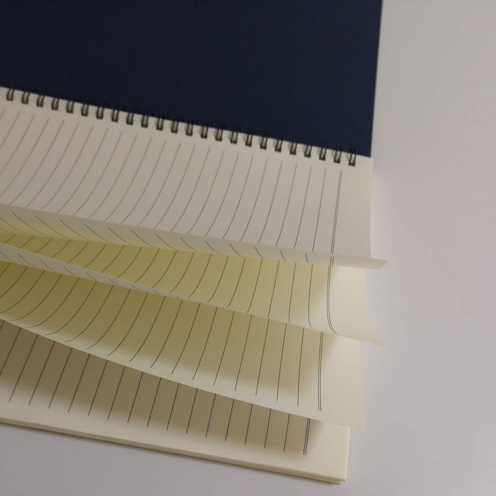YUREE Quaderno a spirale a righe, copertina morbida B5, 5 quaderni per confezione, 60 fogli (120 pagine), 25,9 x 18,3 cm, blu