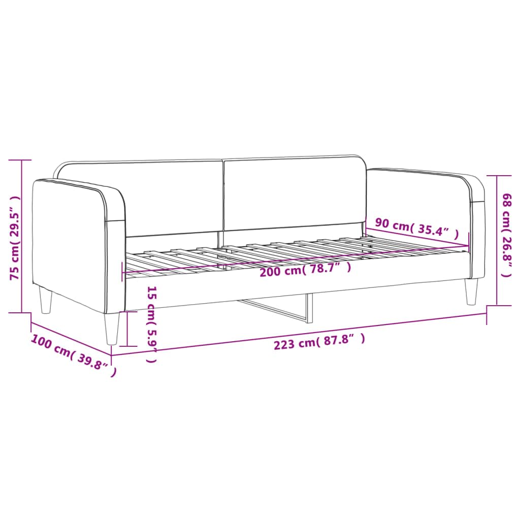 Rozkładana 2w1 z tkaniny do salonu i sypialni Szary 90x200 cm