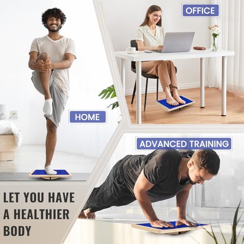 Image of Balance Board Professional Wobble Board for Adults Anti-Slip 350LBS Balance Boards for Physical Therapy Standing Desk Core Strength Wooden Balance Board Rocker Board