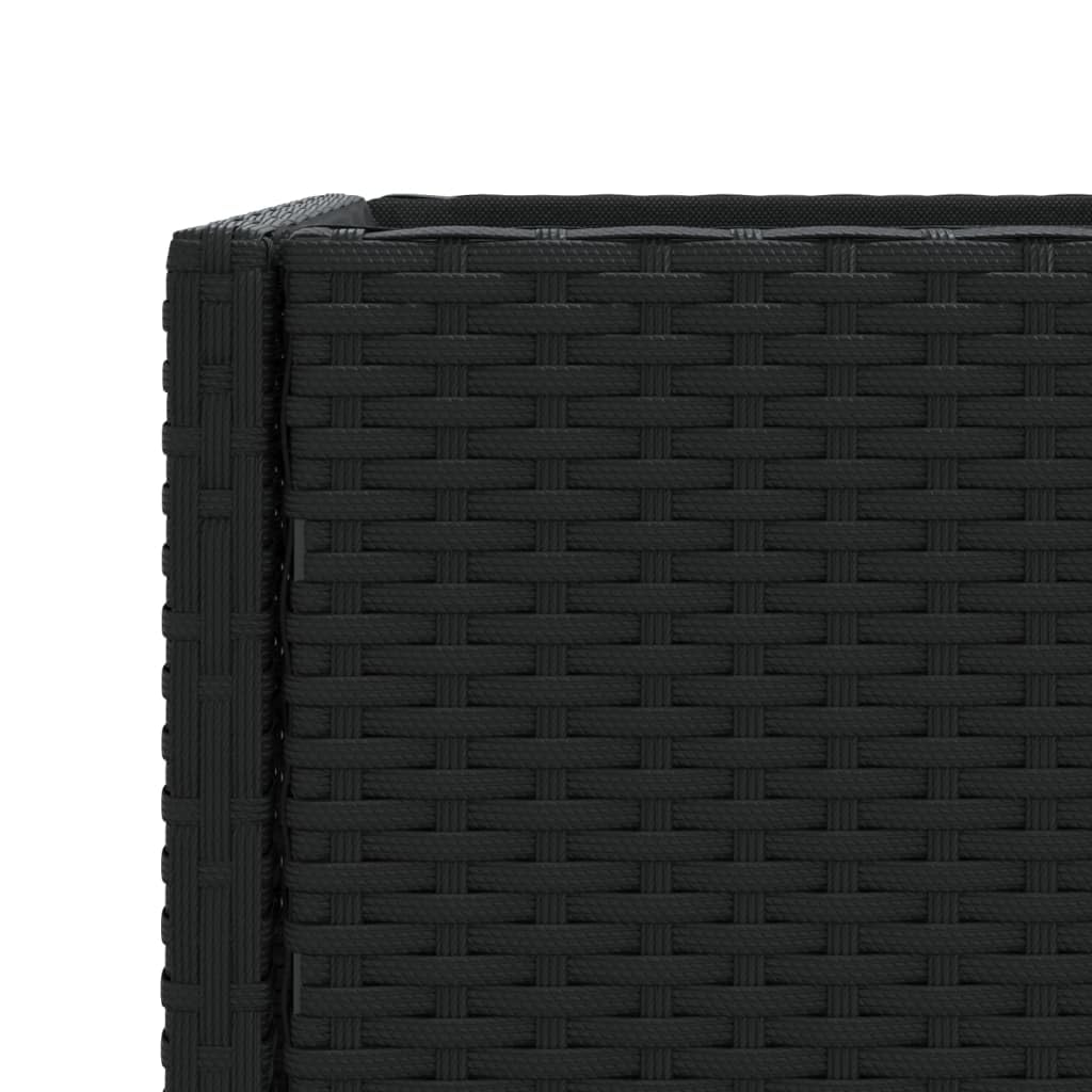 vidaXL Fioriera da Giardino con Ripiano Nera in Polyrattan