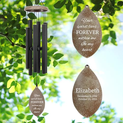 Image of ASTARIN Personalized 35 inch Wind Chimes for Loss of Loved One, Memorial Wind Chimes for in Memory of Mom Dad, Sympathy Gifts for Loss, Metal Windchime Outdoor, Produced in Texas