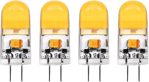 Bombilla LED G4 de 12 V, 2 W, 210 lúmenes, AC/DC12V, blanco cálido 2700K, no regulable, 20-35 vatios de repuesto de bombilla halógena JC G4, paquete