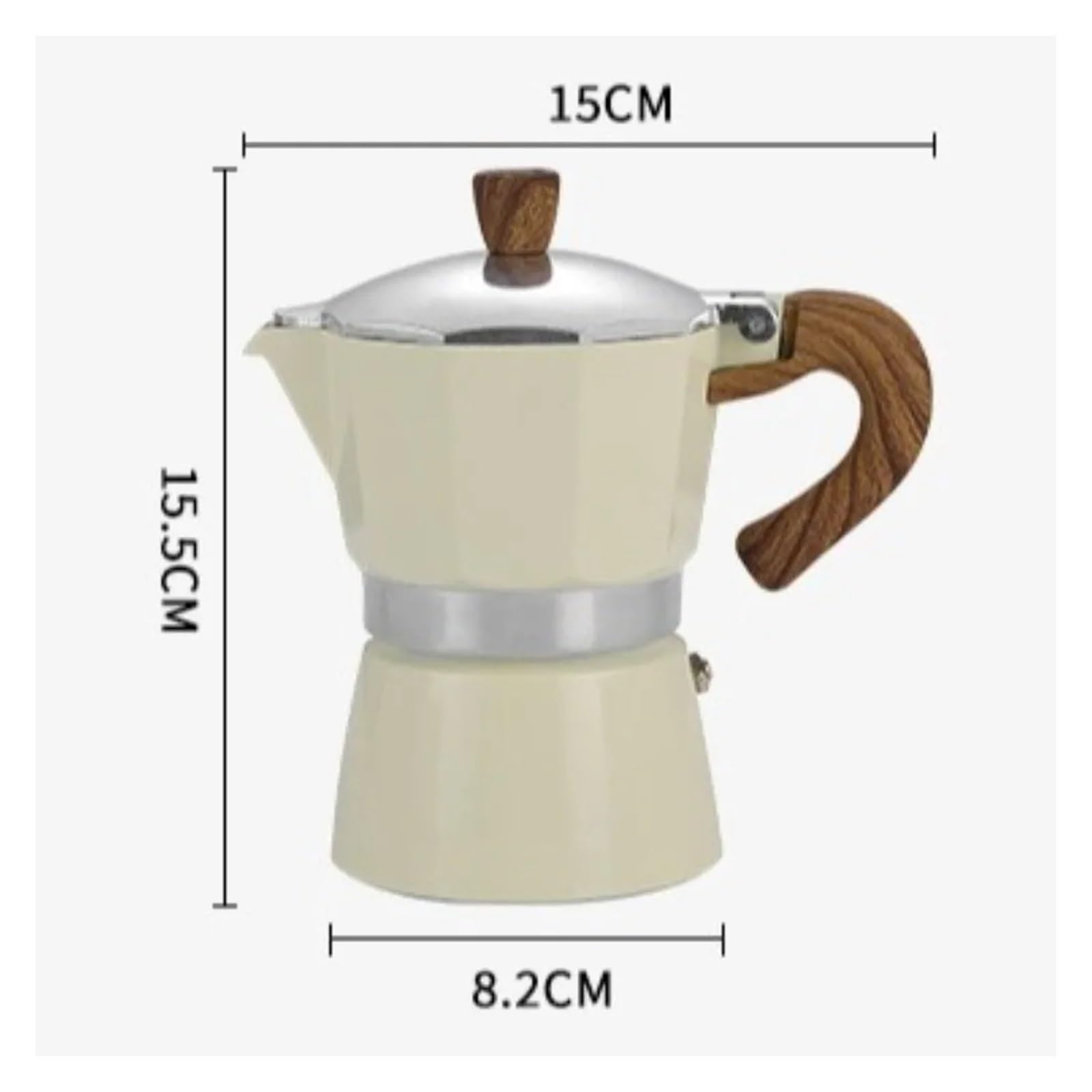 Genérico Cafetera Moka de aluminio con 3 tazas café expreso 150ml Pot