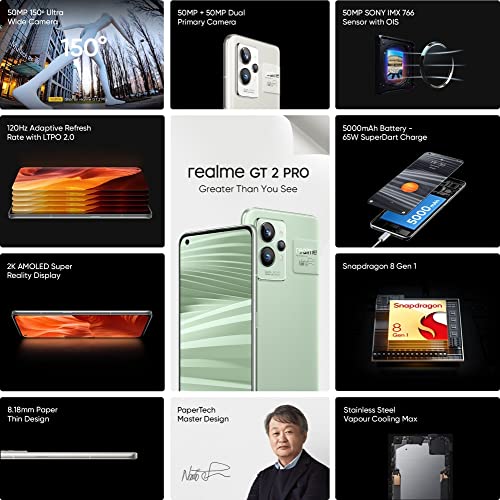 Image of realme GT 2 Pro (Paper Green 12GB RAM+256GB Storage) Qualcomm Snapdragon 8 Gen | 50MP Camera
