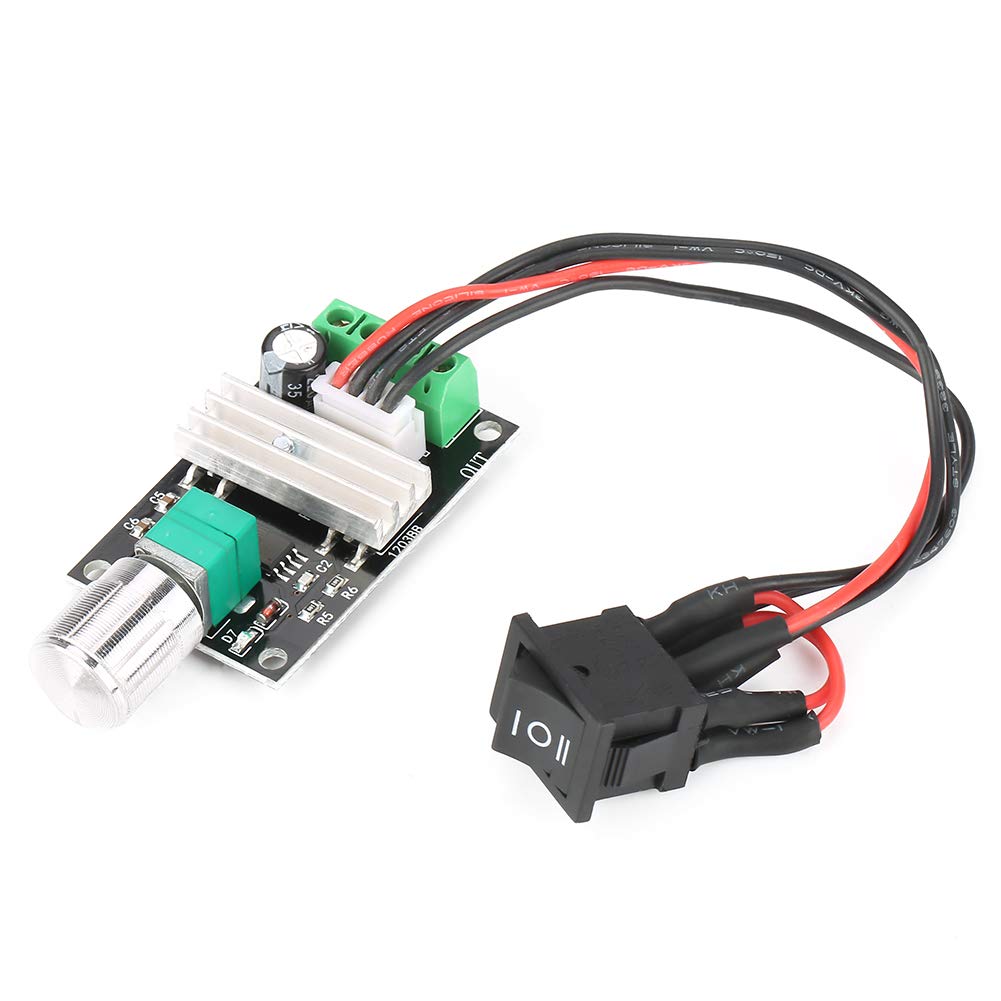 12V DC Motor, DC Motor Controller, DC 6V 12V 24V 3A PWM Motor Speeds Control Reversible Controller Regulator with Switch