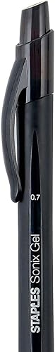Miniatura 2 de STAPLES Sonix - Bolígrafos de gel retráctiles, punta media, 0.028 in, tinta negra, 36/caja (13561-CCVS)