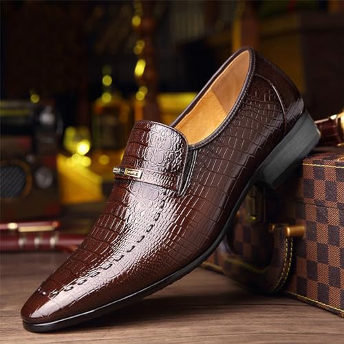 YZABEL Men's Dress Shoes Men's Slip-On Leather Derby Oxford Shoes Business Casual Men's Dress Shoes Comfortable Artificial PU Walking Shoes Loafers Work Flats3