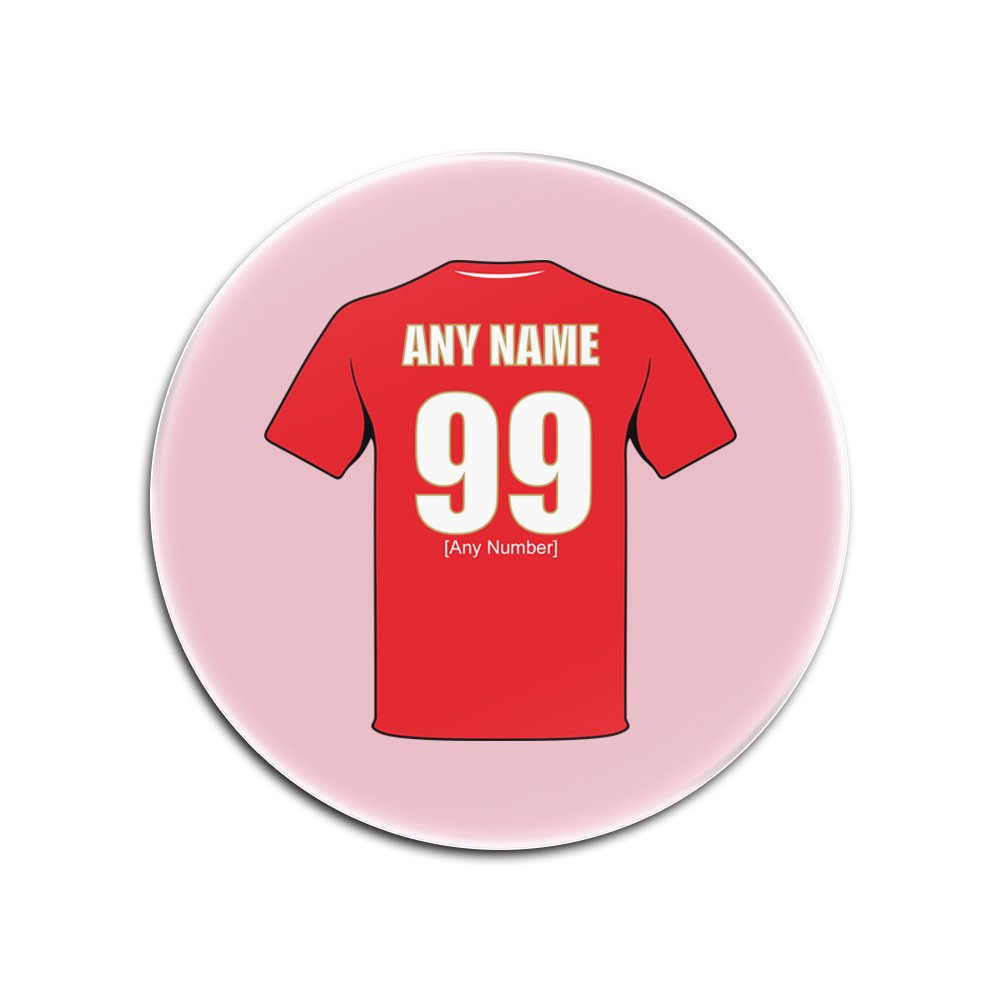 UNIGIFT Personalised Gift - Walsall Round Glass Coaster (Football Club Design Theme, Colour Options) - Any Name/Message on Your Unique Mat Pad - The Saddlers