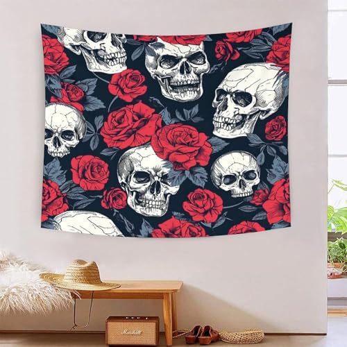 Tapisserie crâne 3D tissu 180x230 pour relooker un mur abîmé sans peindre