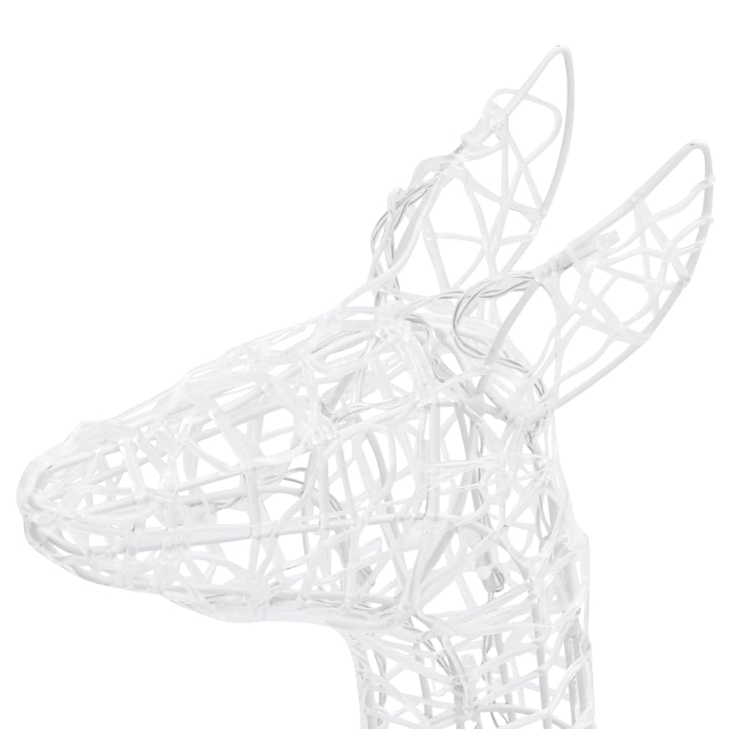 vidaXL LED Rentier Familie, Weihnachtsdeko mit 300 LEDs, Beleuchtetes Rentier mit 8 verschiedenen Lichteffekten, Weihnachtsdekoration Weihnachtsbeleuchtung, Kaltweiß Acryl