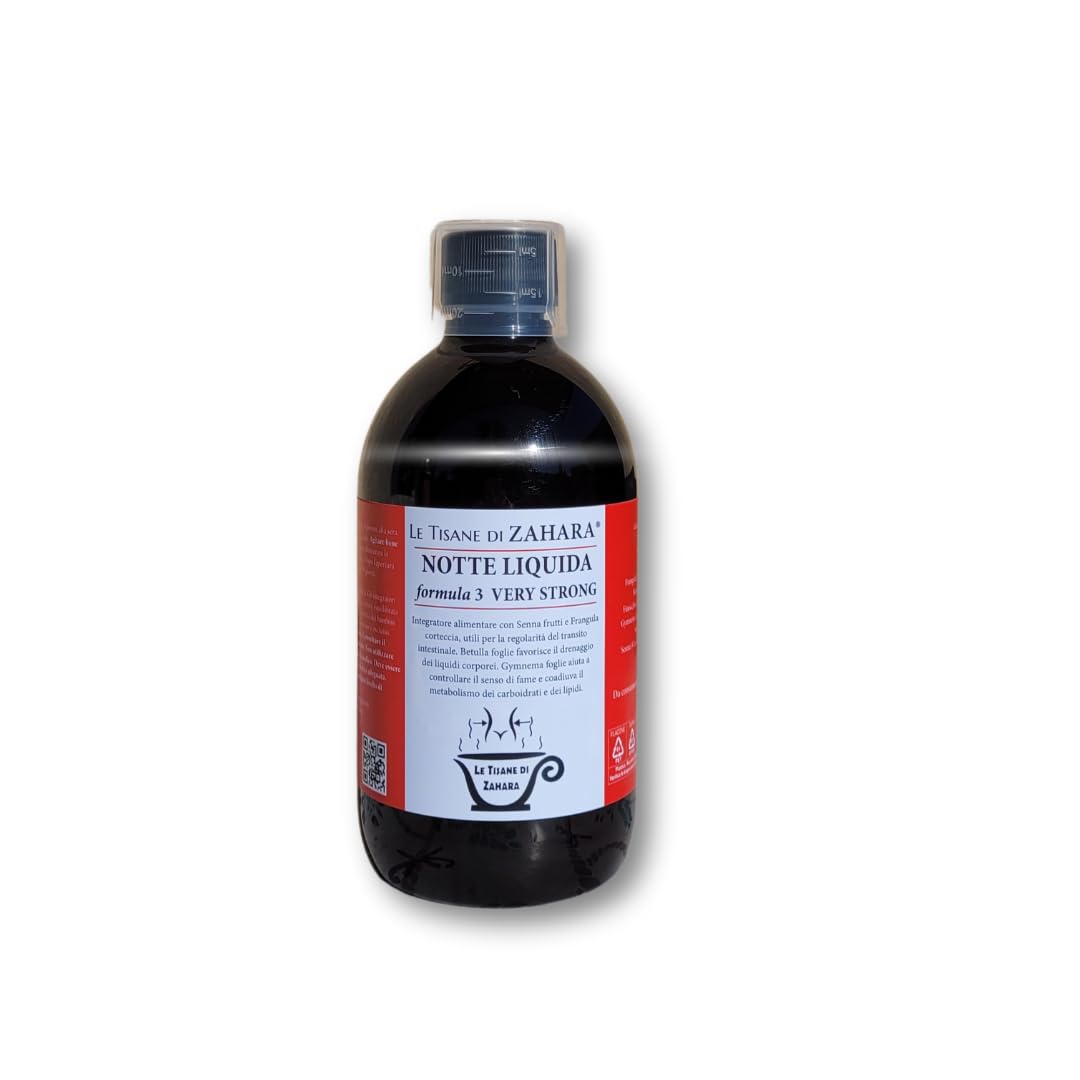 Notte Liquida Formula 3 Very Strong, Tisana Regolarità Intestinale per Donna e Uomo, Aiuta a Sgonfiare Pancia e Addome, Infuso Digestivo con Senna, Finocchio e Betulla, 500 ml