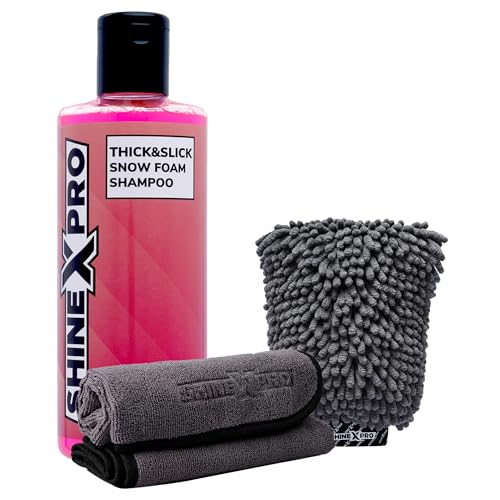 ShineXPro Foam Car Wash Shampoo With 2Pcs 400GSM Microfiber Cloth...