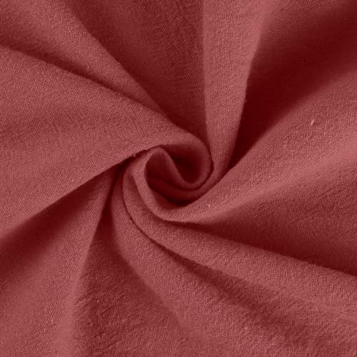 Linen Pants Women Summer Wide Leg Drawstring Elastic Waist Flowy Pants High Waisted Lounge Casual Beach Trousers Palazzo Lightweight Casual Lounge Trouser Wine Small4