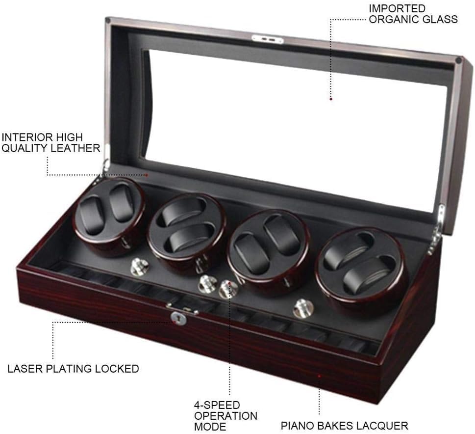 FENOKD Watch Winder Box Watches Automatic Watch Winder Box with 8 Winder Positions 9 Storage Spaces 4 Modes GiftsHoliday Gift