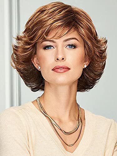 Fortune Wig Color G17+ Vanilla Mist - Gabor Wigs 4.25" Short Collar Length Cut Loose Wavy Layers Synthetic Fiber Capless Average Cap Curly Bundle MaxWigs Hairloss Booklet
