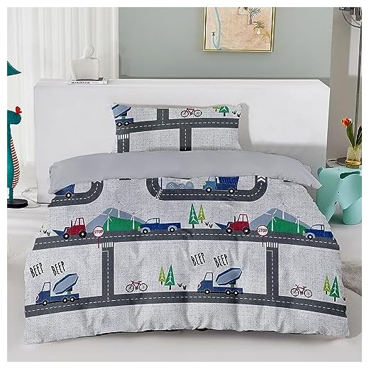 HOMEYA - Juego de Funda Nórdica Infantil para Cama 90 de 3 Piezas - Funda Edredón 150x220, 1 Funda de Almohada 45x70 y Bajera Ajustable 90x190x18, 100% Poliester, Suave y Transpirable