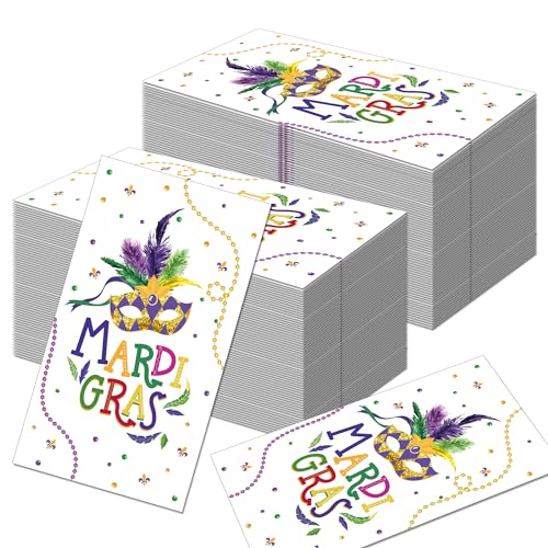 40Pcs Mardi Gras Mask Paper Napkins Party Decorations Mardi Gras Masquerade Mask Party Napkins Carnival Fat Tuesday Bathroom Napkin Masquerade Mask Disposable Hand Towel for New Orleans Fat Tuesday