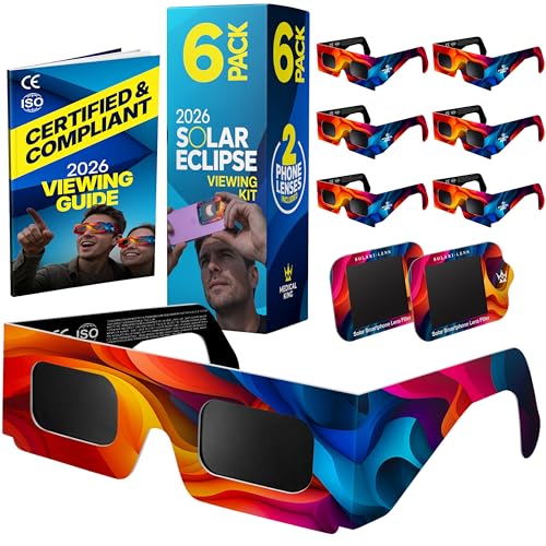 Medical king Solar Eclipse Glasses 2024 CE and ISO Certified Approved 2024 Safe Shades for Direct...