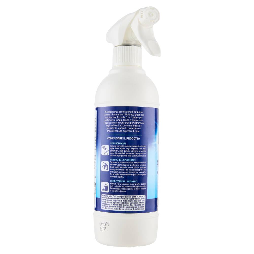 Quasar Profumatore Multiuso Fresh/Ambientador multiusos / fragancia de larga duración, limpia y desempolva en aerosoles 500 ml + llavero Beni Culinari gratis