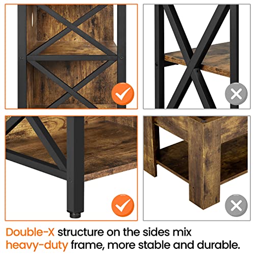 Yaheetech TV Stand for TV up to 65 Inch, Industrial TV Stand for Living Room, Console Table with Shelves & Storage Cabinets, 140 x 40 x 61.5 cm, Rustic Brown - Image 7