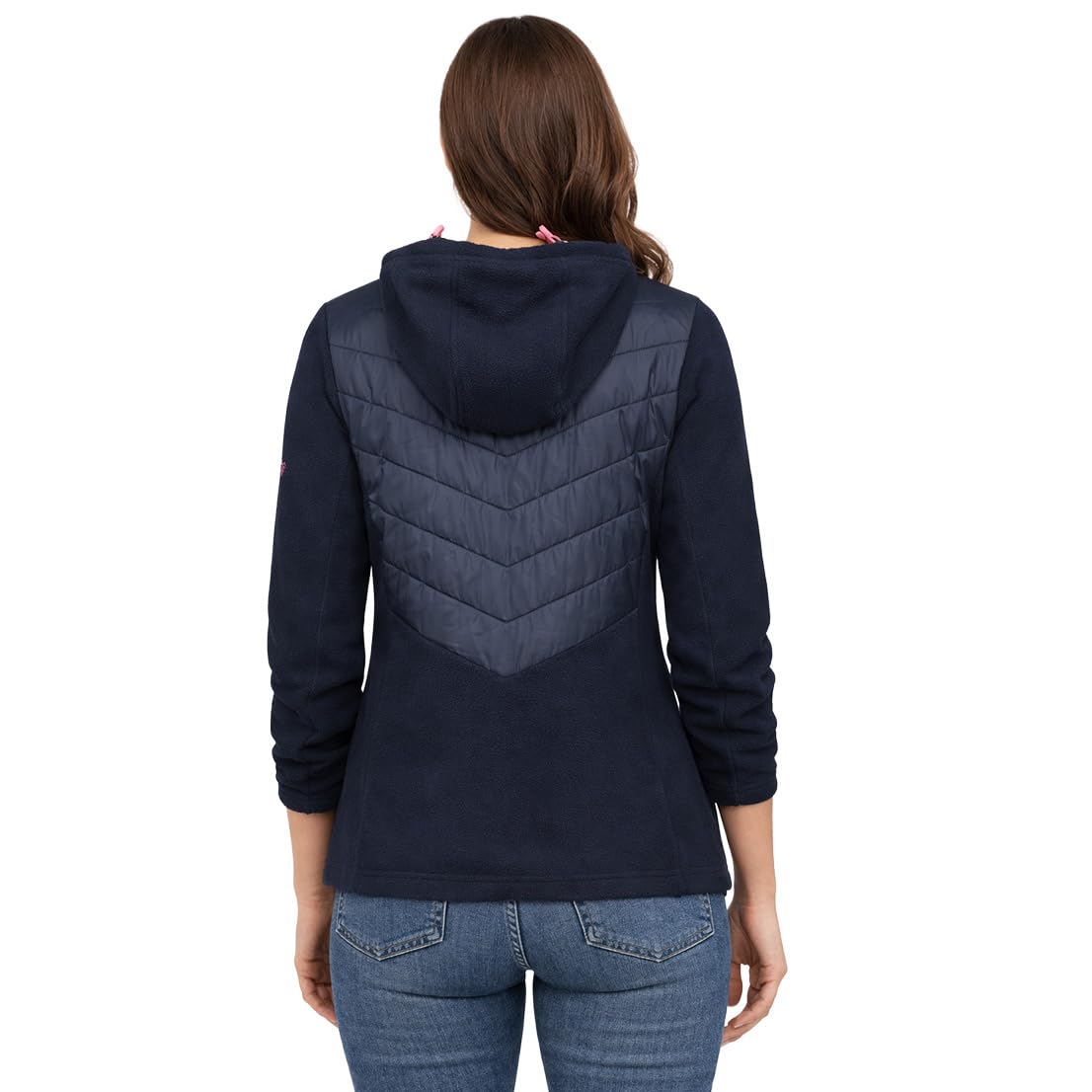 Geographical Norway Tulka Navy Db Lady 0124 (WZ6442F/GN-Navy) Damen-Outdoor-Fleecejacke in Marineblau mit Kapuze, Reißverschluss und Taschen, funktional und atmungsaktiv