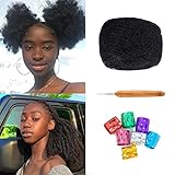 Afro Kinky Bulk Human Hair For Dreadlock Extensions Repair Locs,Twist Braiding, 100% Human Hair can be bleached and dyed 30Grams each bundles Total (8 Inch Natural Black 1 Bundles/Package)