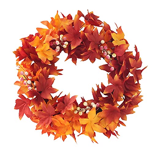 Couronne de feuilles d'érable artificielles pour sublimer votre déco de Thanksgiving