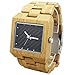 Produktbild Herren Bambus Uhr Rechteck Analog Quarz Unisex Natürliche Hölzern Uhren Handgefertigt Lässig Armbanduhr für Männer