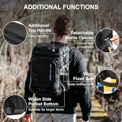 Image of SPARTER Backpack Cooler Insulated Leak Proof 33 /49 Cans, 2 Insulated Compartments Thermal Bag, Portable Lightweight Beach Travel Camping Lunch Backpack for Men and Women
