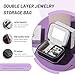 BS-MALL Travel Jewelry Box - Sleek Modern Organizer For Rings And Necklaces | Compact Jewelry Storage With Secure Compartments | Perfect Jewelry Organizers And Storage For Fashion (Glisten Black)