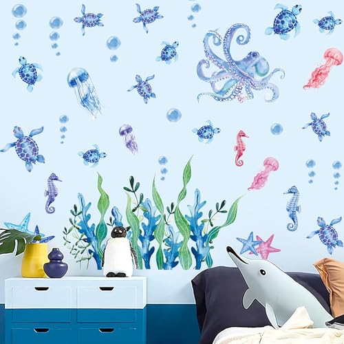 50 Piezas Vinilos Decorativos Tema Océano para Pared miniatura 1
