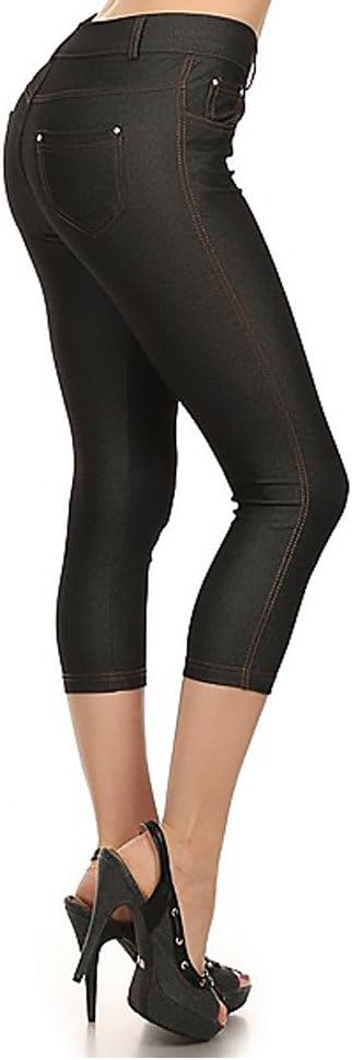 YELETE New Women's Stretchy Skinny Jeggings Shorts & Capri Pull On Style Trends SNJ - Image 2