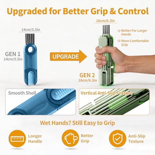 Image of 2Pcs 4 in 1 Cup Lid Gap Cleaning Brush Set,Multifunctional Crevice Cleaning Brush for Bottle,Multipurpose Bottle Cleaner with Compact Design Tiny Silicone Cup Holder Cleaner Tool,Kitchen Gadgets