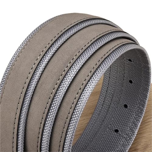 LUYSGBXR Ledergürtel Herren Men Belt with Strap Luxury Pin Buckle Belts 3.5/4.0 cm Width Belt for Trousers Mens Accessories(110cm,3.8 cm Beige) – Bild 5