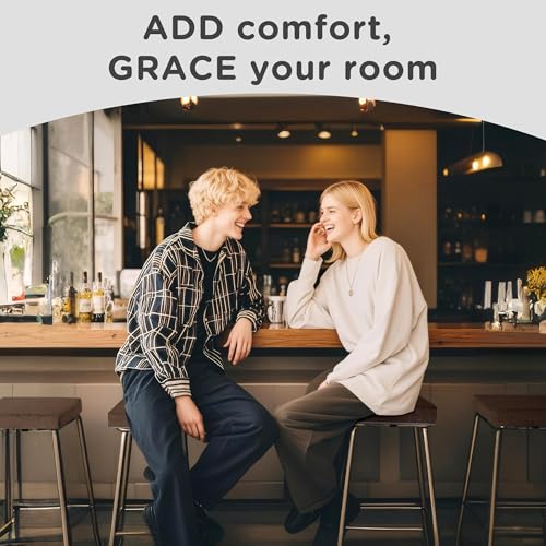 Image of AddGrace Anti-Slip Bar Stool Cushions Square Bar Stool Seat Cushions with Ties Set of 4 Small Square Chair Pads with Machine Washable Cover 12 inchX12 inchX2 inch (Coffee)