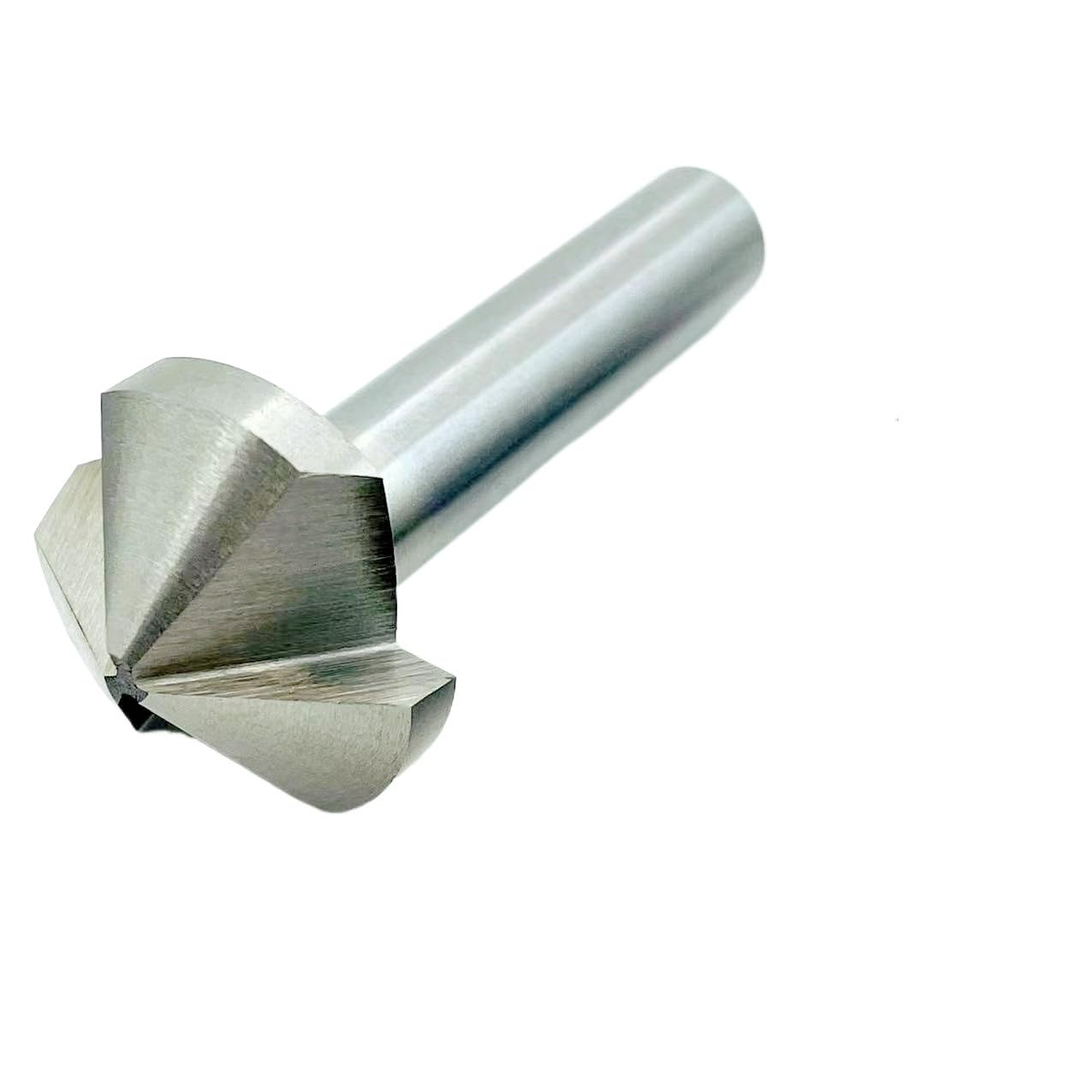 1PCS 3 Flauto 120 Gradi HSS Svasatore Smussatura Troppo Legno Acciaio Taglierina for Smusso Utensile Elettrico Da 4.5 A 60mm Strumento di Smusso(60mm(120 Degree))