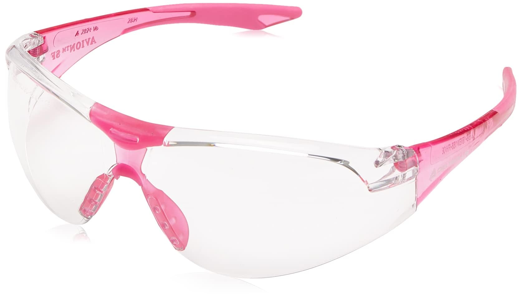 Elvex WELSG18CSLPINK Avion, One Size, Clear Lens/Slim Fit Pink Temple