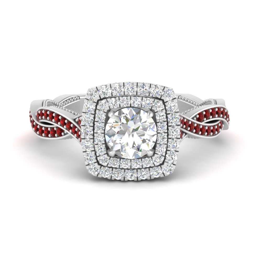 Choose Your Gemstone Double Halo Twisted Shank Engagement Ring 925 Sterling Silver Round Shape Double Halo Engagement Ring Lightweight Office Wear Everyday Gift Jewelry US Size 4 to 12
