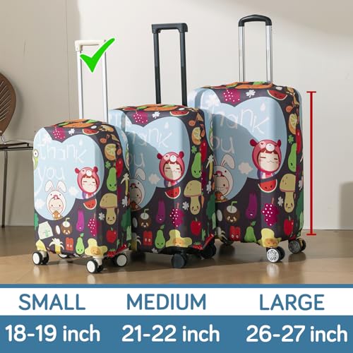 Image of HOKIPO 220gsm Durable and Washable Suitcase Covers for Trolley Suitcase, Small (18-19inch) - Sweet Thanks (AR-6343-D14)