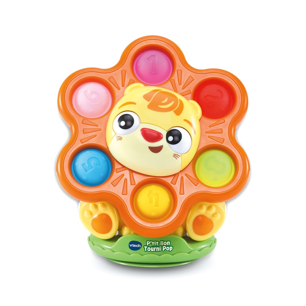 VTech P'tit Lion Tourni Pop, Jouet Ventouse Chaise Haute - Contenu en Français