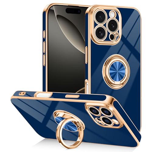 Coque iPhone 16 Pro Max anti-chute avec anneau de maintien et protection de caméra