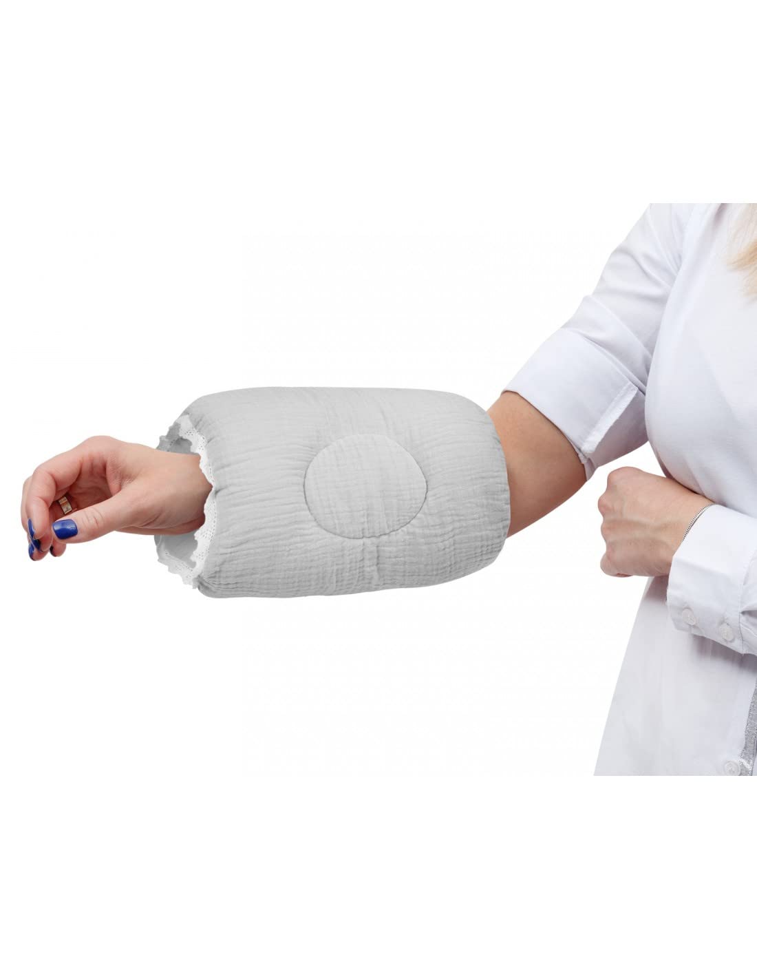 Bellochi Riduttore Lettino per Neonato Riduttore per Culla con Cuscino per Braccio - Mussola - Cuscino Riduttore Cocoon a Baby - Baby Nest - 90 x 60 cm - Cuddly Muslin Grey