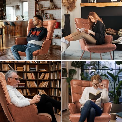 Sillón Plegable Cuero Sintético Marrón miniatura 6