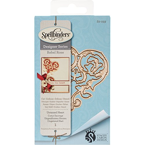 Spellbinders Die D-Lites Untamed Heart Rebel Rose Etched/Wafer Thin Dies