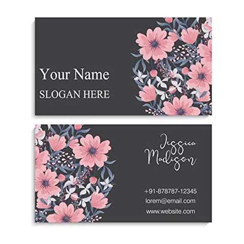 Amerixun Custom Name Card,Business Card,Thick Paper, Standard Size 3.5" x 2",Available Pack of 100,200 and 500 (Floral-7) Cover