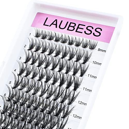 Image of Eyelash Clusters LAUBESS Lash Clusters Individual Lashes Cluster Eyelash Extensions DIY at Home Waterproof Cluster Lashes (20D-D-Mix9-16)